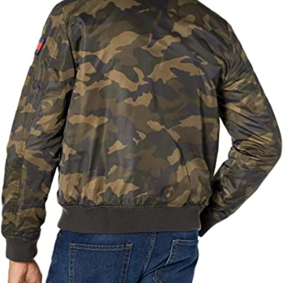 Tommy Hilfiger Camo Military Bomber Jacket 2XL - Picture 2 of 12